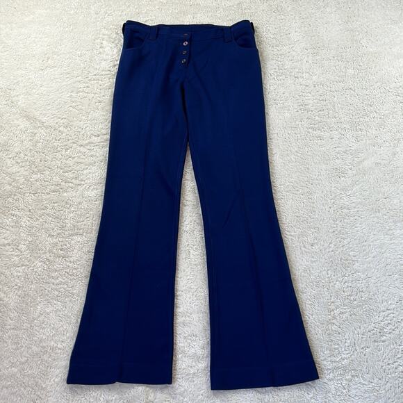 Vintage 70s 60s Sears Jr Bazaar button fly hi rise flare slacks pants, size Med - Picture 1 of 8